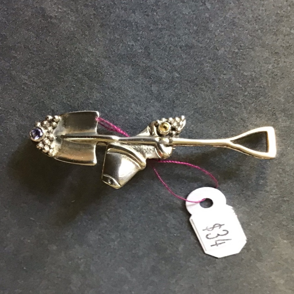Sterling Silver Shovel Pin